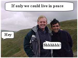 By faith Cartoons. Peace Man!